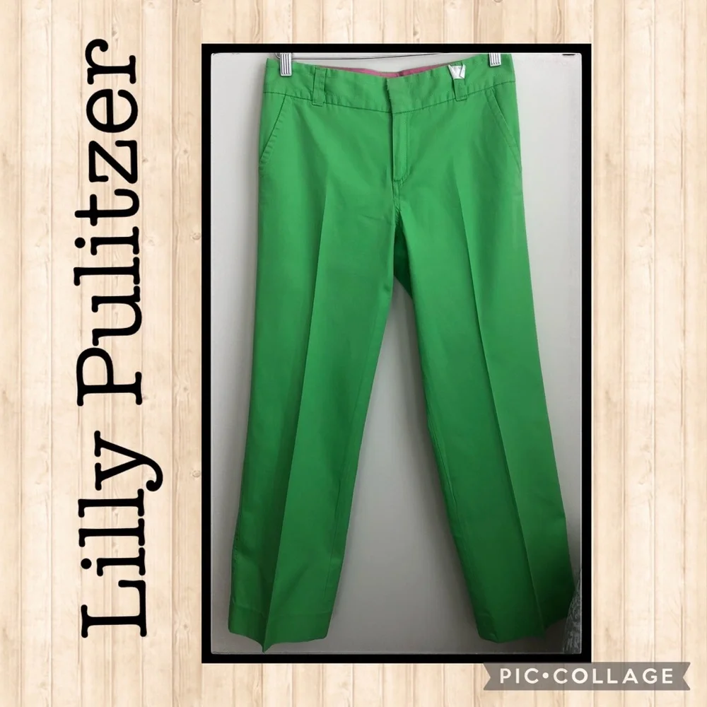 Lilly Pulitzer Green Trousers 💗 - Picture 1 of 6